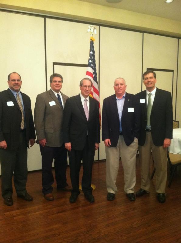 Farm Credit employees and directors meet with US Representative Bob Goodlatte (VA-6), pictured center, at a reception in Harrisonburg, VA on March 7, 2013.